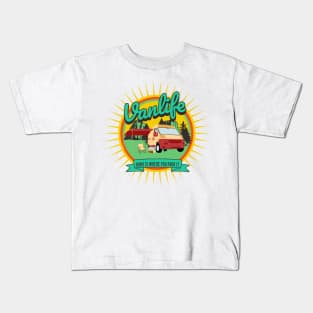 Vanlife - Home Is Where You Park It Kids T-Shirt